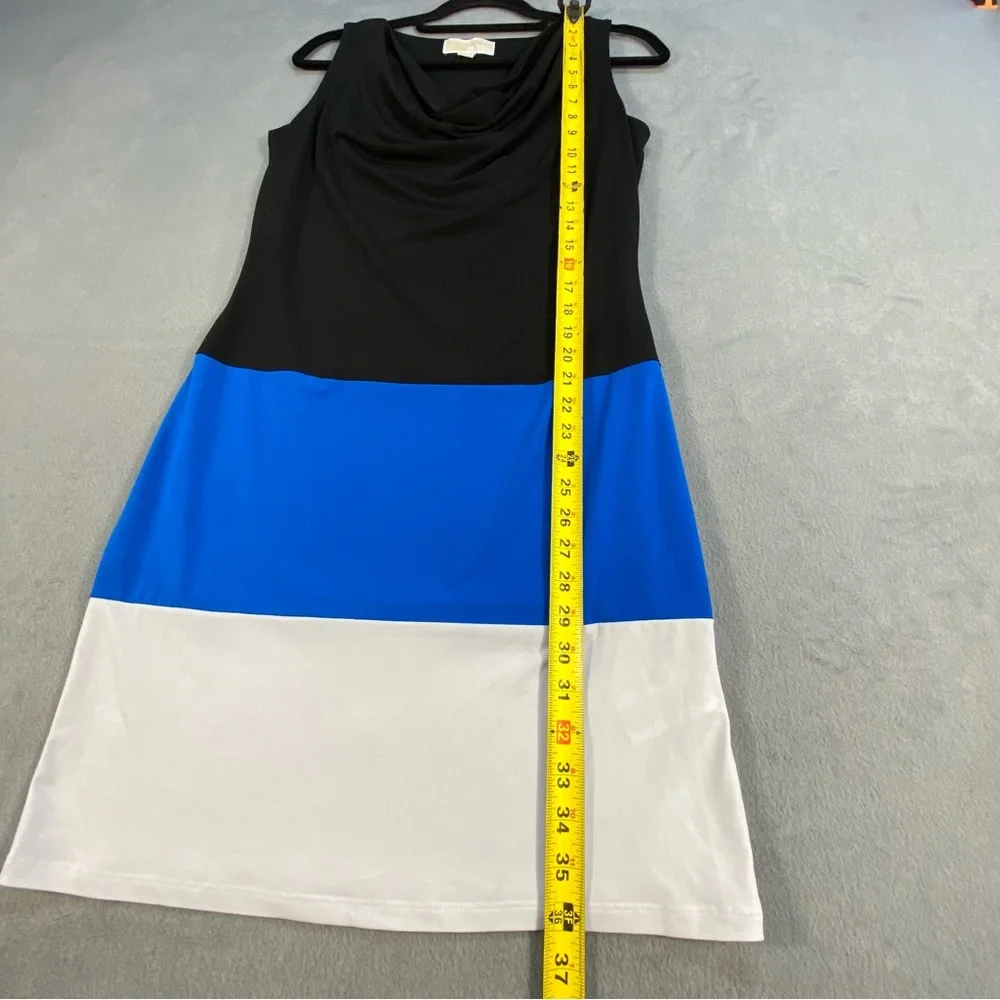 Michael Kors women’s black, Blue, & White Sleeveless stretch Colorblock Dress, S